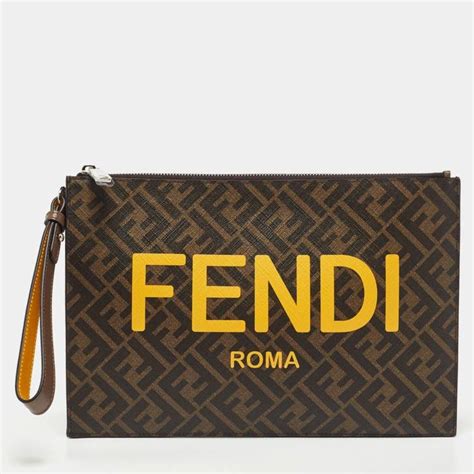 fendi ff medium flat pouch|fendi wristlet pouch.